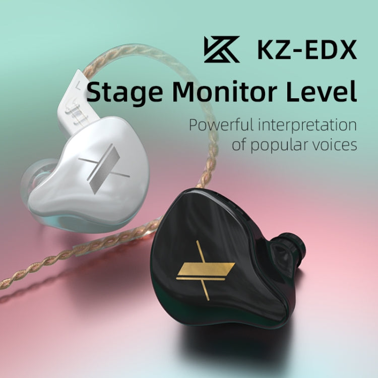 KZ EDX Dynamic Monitor HiFi In-Ear Wired Earphone With Mic(White) - In Ear Wired Earphone by KZ | Online Shopping UK | buy2fix