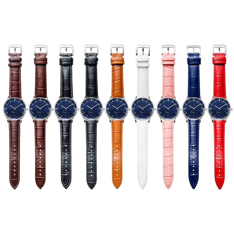 18mm Calf Leather Watch Band(Black) - Smart Wear by buy2fix | Online Shopping UK | buy2fix