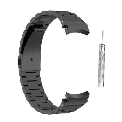 For Samsung Galaxy Watch4 / Watch4 Classic Three Strains Steel Watch Band(Black) - Smart Wear by buy2fix | Online Shopping UK | buy2fix