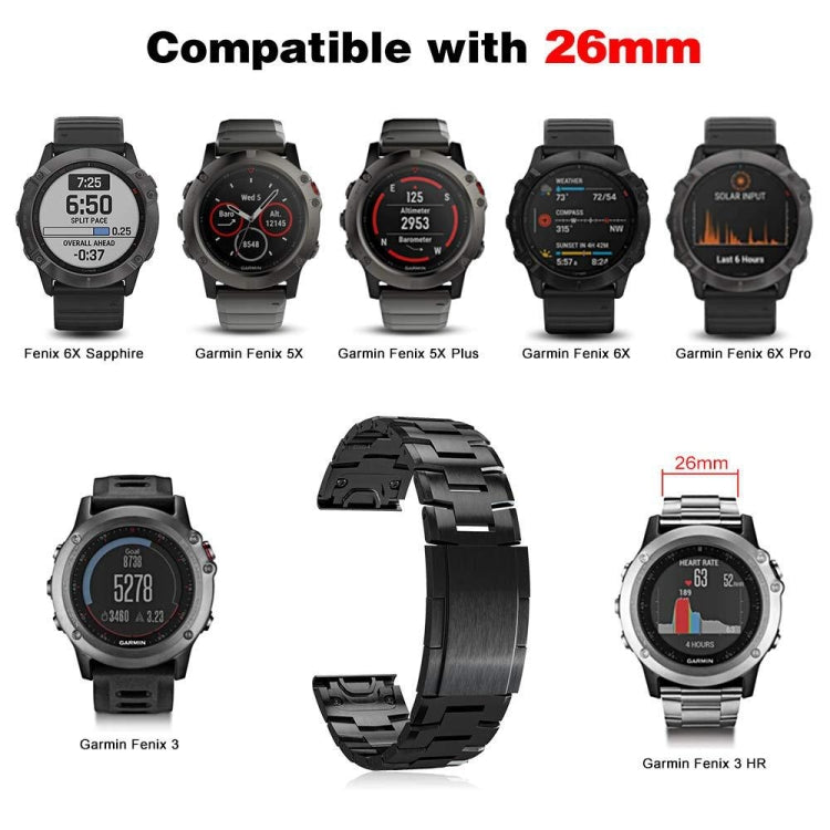 For Garmin Fenix 6 22mm Titanium Alloy Quick Release Watch Band(Black) - Smart Wear by buy2fix | Online Shopping UK | buy2fix