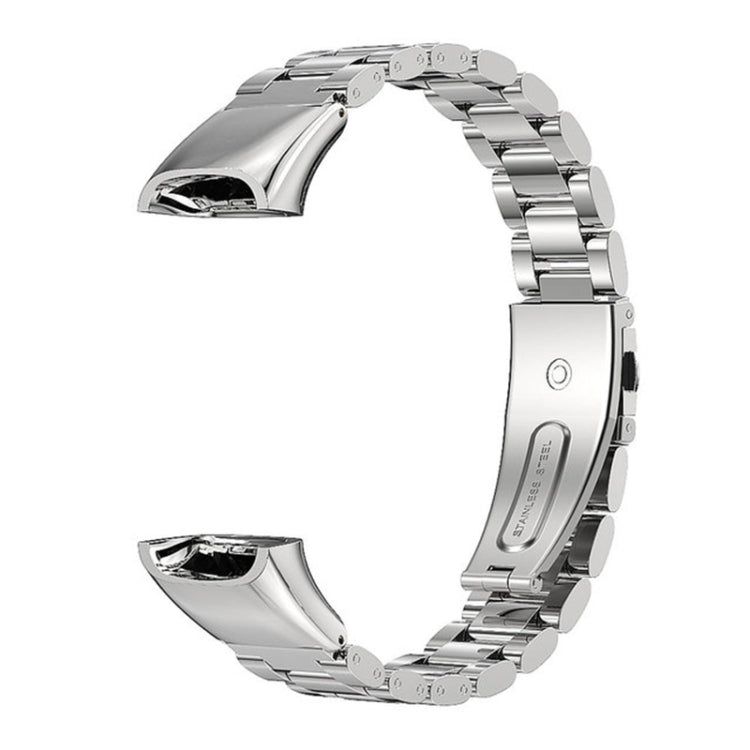 For Huawei Band 6 / Honor Band 6 / 7 MIJOBS Three Strains Stainless Steel Metal Buckle Watch Band(Silver) - Watch Bands by MIJOBS | Online Shopping UK | buy2fix