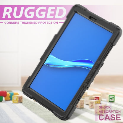 For Lenovo Tab M10 HD TB-X306X Shockproof Colorful Silicone + PC Protective Tablet Case with Holder & Shoulder Strap & Hand Strap(Black) - Mobile Accessories by buy2fix | Online Shopping UK | buy2fix