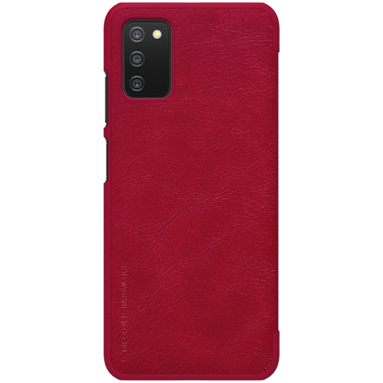 For Samsung Galaxy A03s / A037G NILLKIN QIN Series Crazy Horse Texture Horizontal Flip Phone Leather Case with Card Slot(Red) - Galaxy Phone Cases by NILLKIN | Online Shopping UK | buy2fix