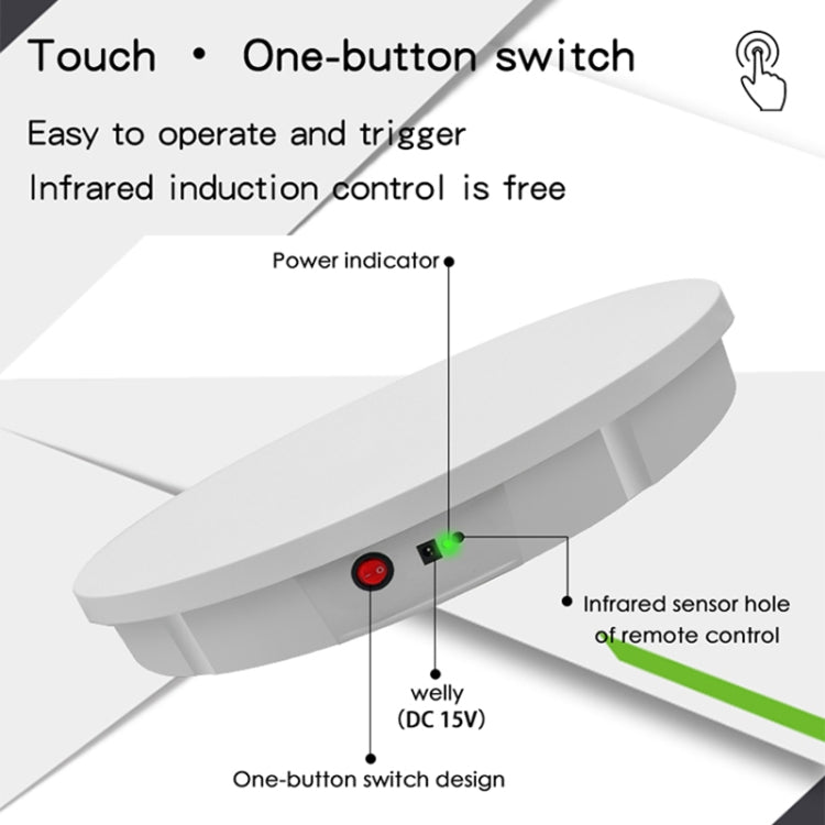 52cm Remote Control Electric Rotating Turntable Display Stand Video Shooting Props Turntable, Charging Power, Power Plug:EU Plug(Black) - Camera Accessories by buy2fix | Online Shopping UK | buy2fix