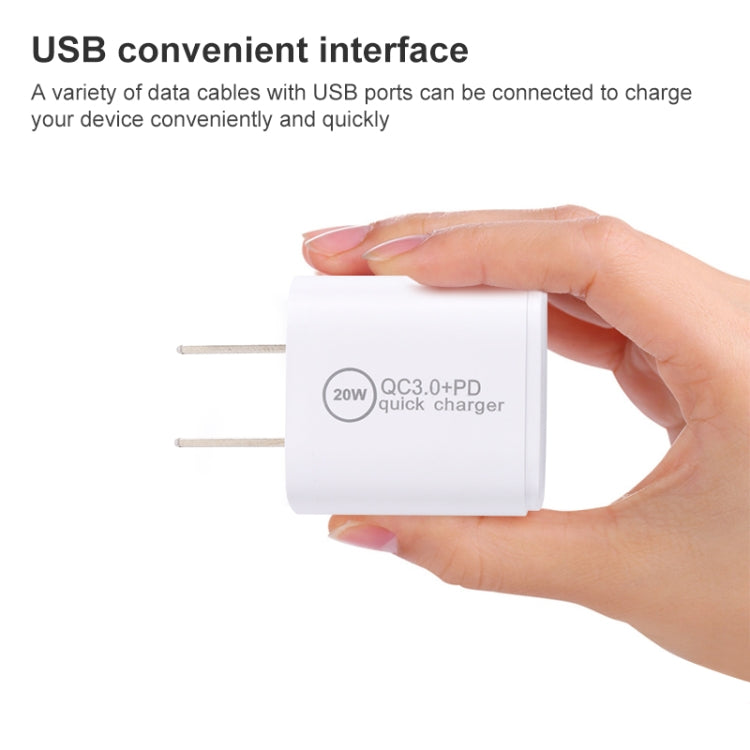 20WACB 20W QC3.0 + PD Quick Charger, Plug Specification:AU Plug(White) - USB Charger by buy2fix | Online Shopping UK | buy2fix