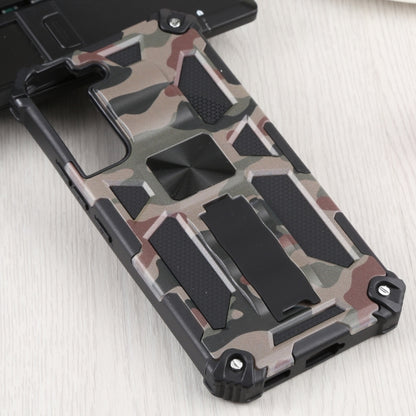 For Samsung Galaxy S22 5G Camouflage Armor Kickstand TPU + PC Magnetic Phone Case(Army Green) - Samsung Accessories by buy2fix | Online Shopping UK | buy2fix