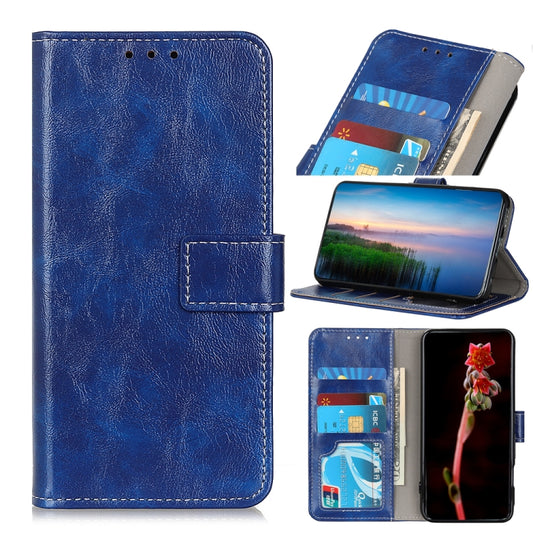 For Motorola Edge X30 Retro Crazy Horse Texture Horizontal Flip Leather Phone Case(Blue) - Motorola Cases by buy2fix | Online Shopping UK | buy2fix