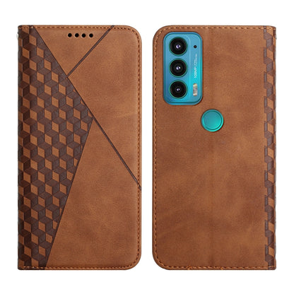 For Motorola Edge 20 Skin Feel Magnetic Leather Phone Case(Brown) - Motorola Cases by buy2fix | Online Shopping UK | buy2fix