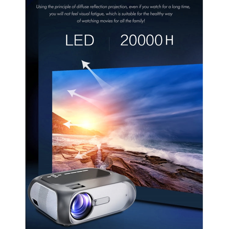 T7i 720P 200 ANSI Home Theater LED HD Digital Projector, Same Screen Version, UK Plug(Silver Grey) - Consumer Electronics by buy2fix | Online Shopping UK | buy2fix