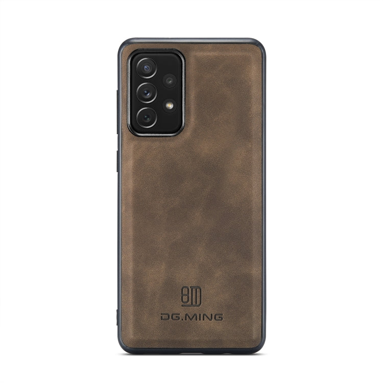 For Samsung Galaxy A73 5G DG.MING M2 Series 3-Fold Multi Card Bag + Magnetic Phone Case(Coffee) - Samsung Accessories by DG.MING | Online Shopping UK | buy2fix