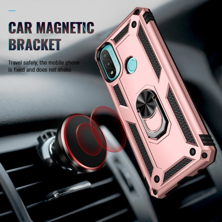 For Motorola Moto E20 / E30 / E40 Shockproof TPU + PC Holder Phone Case(Rose Gold) - Motorola Cases by buy2fix | Online Shopping UK | buy2fix