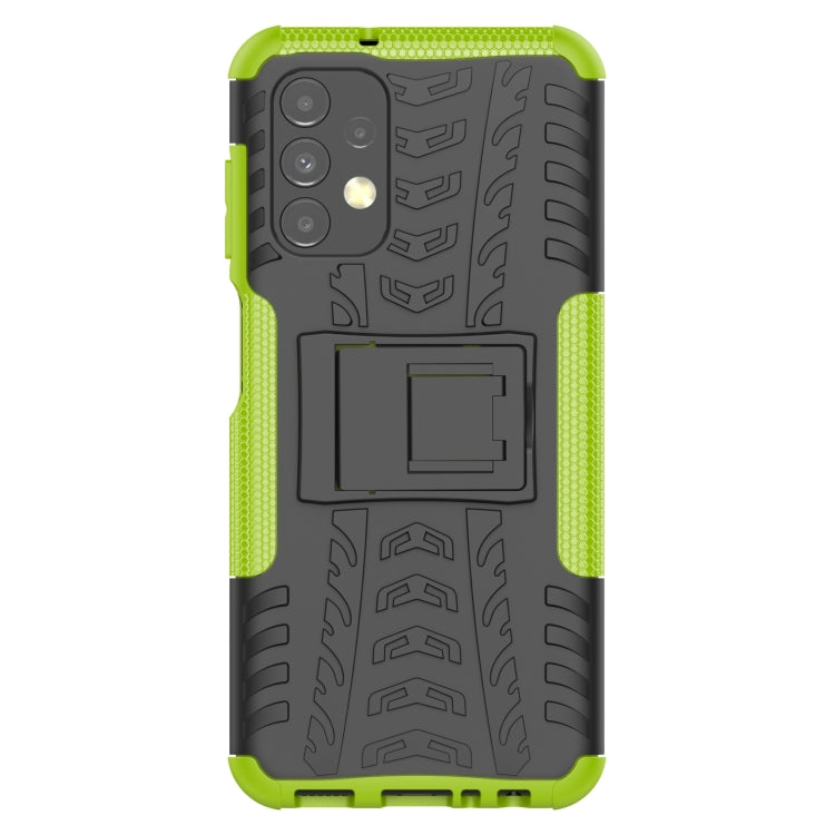 For Samsung Galaxy A13 4G Tire Texture Shockproof TPU+PC Phone Case with Holder(Green) - Samsung Accessories by buy2fix | Online Shopping UK | buy2fix