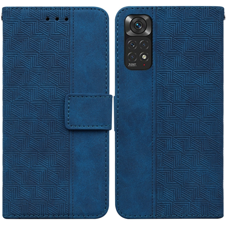 For Xiaomi Redmi Note 11 / Note 11S Geometric Embossed Leather Phone Case(Blue) - Xiaomi Accessories by buy2fix | Online Shopping UK | buy2fix