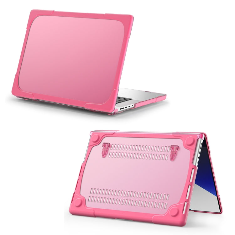 TPU + PC Two-color Anti-fall Laptop Protective Case For MacBook Pro 16.2 inch A2485 2021(Rose Red) - MacBook Pro Cases by buy2fix | Online Shopping UK | buy2fix