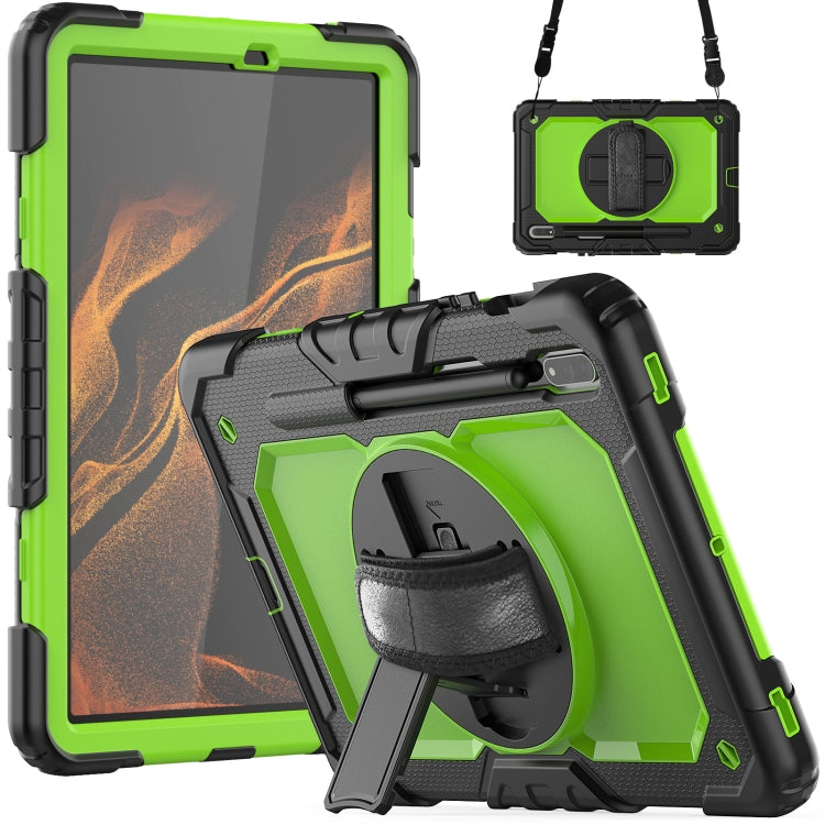 For Samsung Galaxy Tab S8 11 inch SM-X700 Silicone + PC Tablet Case(Black+Yellow Green) - Galaxy Tab S8 Cases by buy2fix | Online Shopping UK | buy2fix