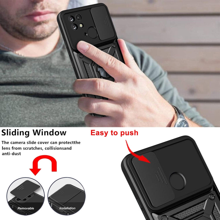 For Xiaomi Redmi 10C 4G Sliding Camera Cover Design TPU+PC Phone Case(Blue) - Xiaomi Accessories by buy2fix | Online Shopping UK | buy2fix