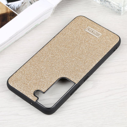 For Samsung Galaxy S22 5G SULADA Shockproof TPU + Handmade Leather Phone Case(Gold) - Galaxy S22 5G Cases by SULADA | Online Shopping UK | buy2fix