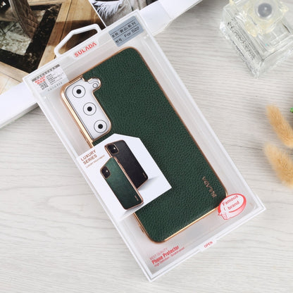 For Samsung Galaxy S22 5G SULADA Shockproof TPU + Handmade Leather Phone Case(Green) - Galaxy S22 5G Cases by SULADA | Online Shopping UK | buy2fix