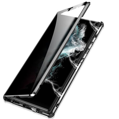 For Samsung Galaxy S22 Ultra 5G Anti-peeping Magnetic Double-sided Tempered Glass Phone Case(Black) - Samsung Accessories by buy2fix | Online Shopping UK | buy2fix