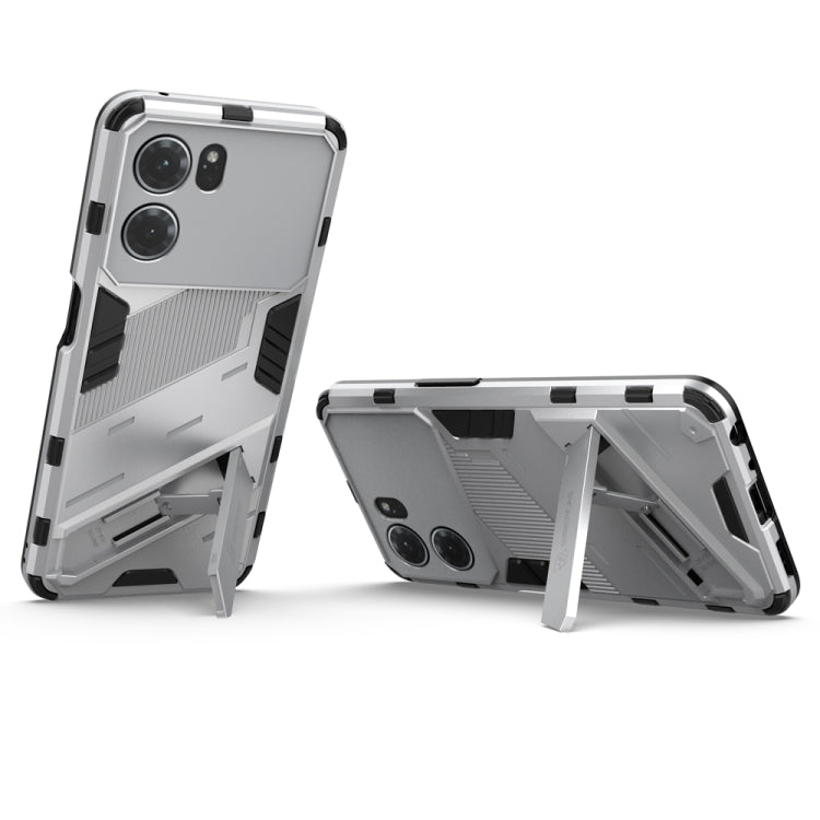 For OPPO K10 5G China Punk Armor 2 in 1 PC + TPU Shockproof Phone Case with Invisible Holder(White) - OPPO Cases by buy2fix | Online Shopping UK | buy2fix