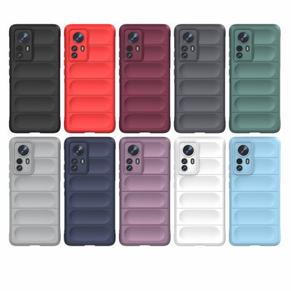For Xiaomi 12 Pro Magic Shield TPU + Flannel Phone Case(Dark Grey) - Xiaomi Accessories by buy2fix | Online Shopping UK | buy2fix