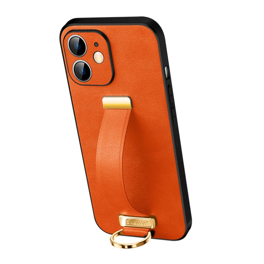 For iPhone 12 SULADA Cool Series PC + Leather Texture Skin Feel Shockproof Phone Case (Orange) - iPhone 12 / 12 Pro Cases by SULADA | Online Shopping UK | buy2fix