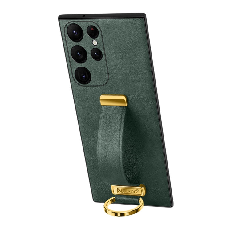 For Samsung Galaxy S22 Ultra 5G SULADA Cool Series PC + Leather Texture Skin Feel Shockproof Phone Case(Green) - Galaxy S22 Ultra 5G Cases by SULADA | Online Shopping UK | buy2fix