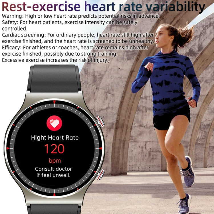 G08 1.3 inch TFT Screen Smart Watch, Support Medical-grade ECG Measurement/Women Menstrual Reminder, Style:TPU Strap(Silver) - Smart Wear by buy2fix | Online Shopping UK | buy2fix