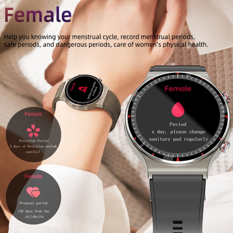 G08 1.3 inch TFT Screen Smart Watch, Support Medical-grade ECG Measurement/Women Menstrual Reminder, Style:TPU Strap(Silver) - Smart Wear by buy2fix | Online Shopping UK | buy2fix