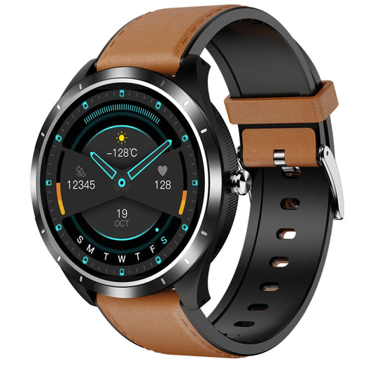 X3 1.3 inch TFT Color Screen Chest Sticker Smart Watch, Support ECG/Heart Rate Monitoring, Style:Coffee Leather Watch Band(Black) - Smart Wear by buy2fix | Online Shopping UK | buy2fix