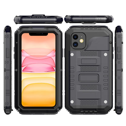 For iPhone 11 Dustproof Shockproof Waterproof Silicone + Metal Protective Case(Black) - iPhone 11 Cases by buy2fix | Online Shopping UK | buy2fix