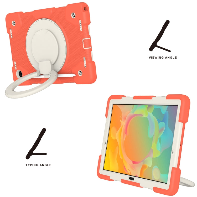 For Samsung Galaxy Tab A8 10.5 2021 Silicone + PC Full Body Protection Tablet Case With Holder & Strap(Orange) - Other Galaxy Tab PC by buy2fix | Online Shopping UK | buy2fix