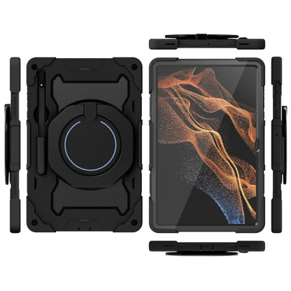 For Samsung Galaxy Tab S8 Ultra Armor Contrast Color Silicone + PC Tablet Case(Black) - Galaxy Tab S8 Ultra Cases by buy2fix | Online Shopping UK | buy2fix
