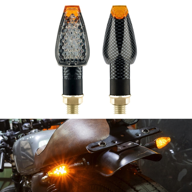 2 PCS KC025 Motorcycle 14LED Turn Signal Light(Lattice Shell + Transparent Black Lenses) - In Car by buy2fix | Online Shopping UK | buy2fix