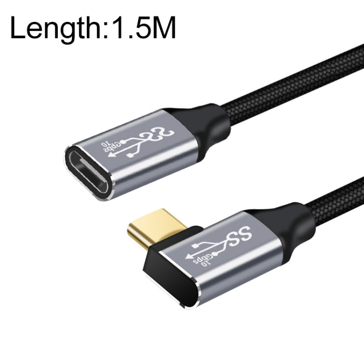 1.5m 10Gbps USB-C / Type-C Female to Male Elbow Charging Data Transmission Extension Cable - Computer & Networking by buy2fix | Online Shopping UK | buy2fix