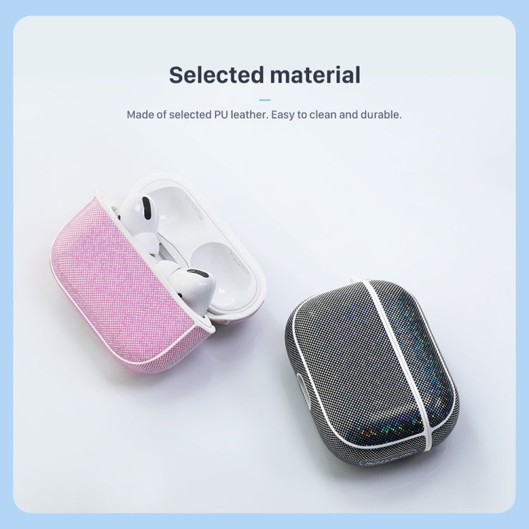 NIILLKIN Anti-fall PU + TPU Shining Protection Glitter Case for AirPods Pro(White) - For AirPods Pro by NILLKIN | Online Shopping UK | buy2fix