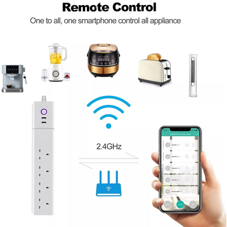 WiFi 16A SM-SO306-K 4 Holes + 2 USB Multi-purpose Smart Power Strip, UK Plug - Consumer Electronics by buy2fix | Online Shopping UK | buy2fix