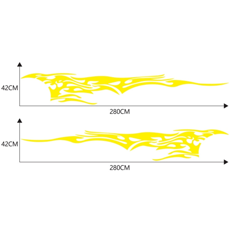 2 PCS/Set D-144 Fire Element Pattern Car Modified Decorative Sticker(Yellow) - In Car by buy2fix | Online Shopping UK | buy2fix