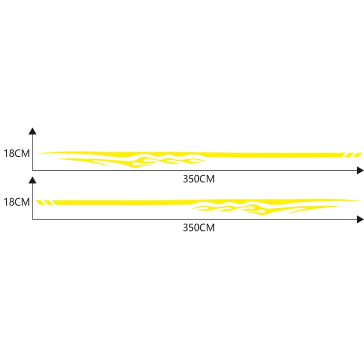 2 PCS/Set D-280 Flame Streak Pattern Car Modified Decorative Sticker(Yellow) - In Car by buy2fix | Online Shopping UK | buy2fix