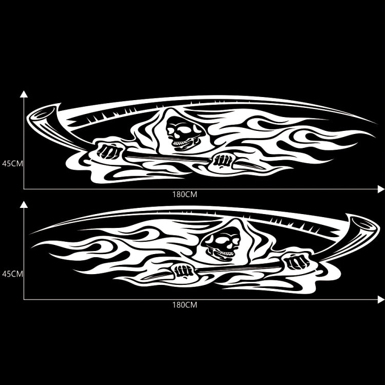 2 PCS/Set D-435 Grim Reaper Pattern Car Modified Decorative Sticker(White) - In Car by buy2fix | Online Shopping UK | buy2fix