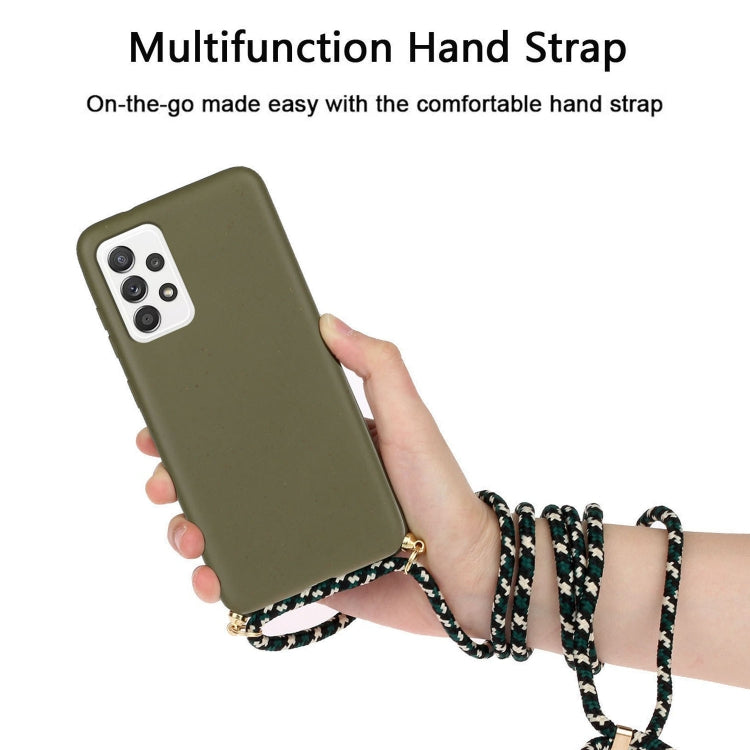 For Samsung Galaxy A53 Wheat Straw Material + TPU Protective Case with Lanyard(Army Green) - Samsung Accessories by buy2fix | Online Shopping UK | buy2fix