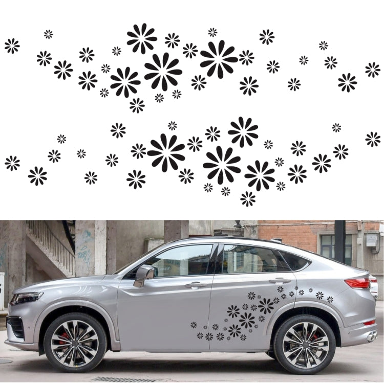 2 PCS/Set D-483 Flower Pattern Car Modified Decorative Sticker(White) - In Car by buy2fix | Online Shopping UK | buy2fix
