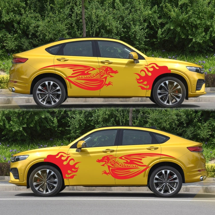 2 PCS/Set D-489 Fire-breathing Dragon Pattern Car Modified Decorative Sticker(Red) - In Car by buy2fix | Online Shopping UK | buy2fix