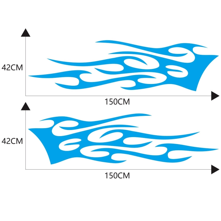 2 PCS/Set D-751 Flame Pattern Car Modified Decorative Sticker(Blue) - In Car by buy2fix | Online Shopping UK | buy2fix