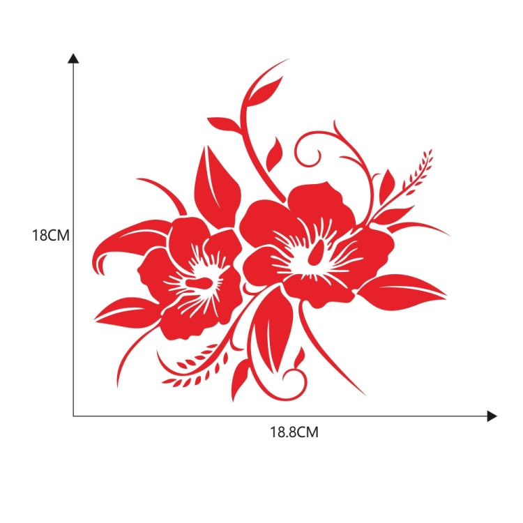 D-798 Flowers Bloom Pattern Car Modified Decorative Sticker(Red) - In Car by buy2fix | Online Shopping UK | buy2fix