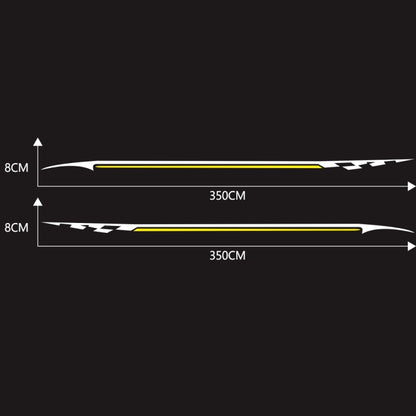 2 PCS/Set D-934 Waistline Pattern Car Modified Decorative Sticker(White Yellow) - In Car by buy2fix | Online Shopping UK | buy2fix