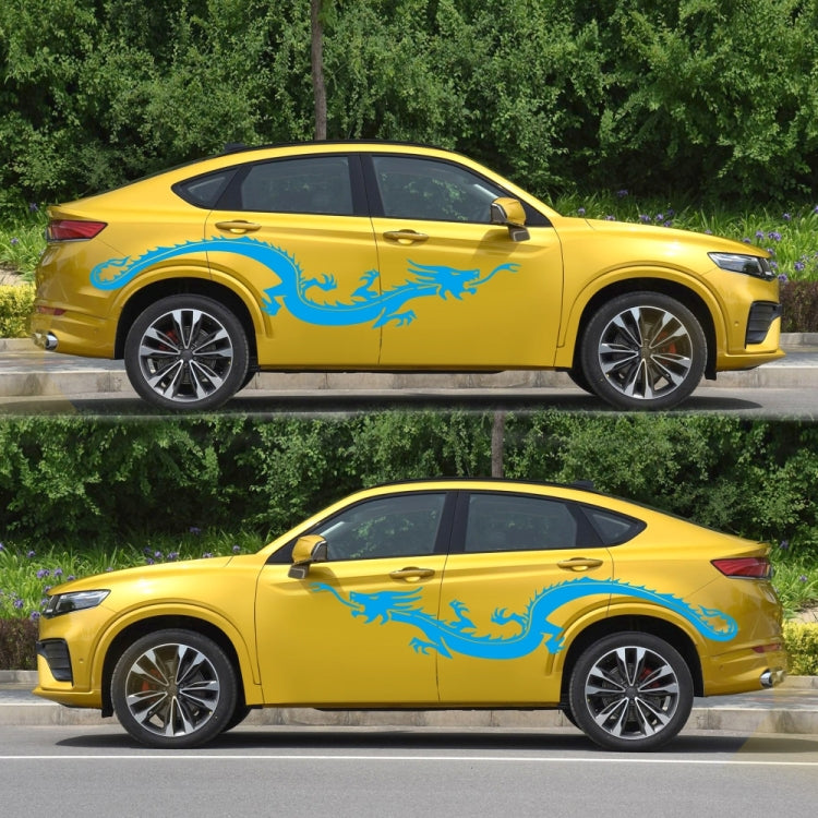 2 PCS/Set D-965 Dragon Pattern Car Modified Decorative Sticker(Blue) - In Car by buy2fix | Online Shopping UK | buy2fix