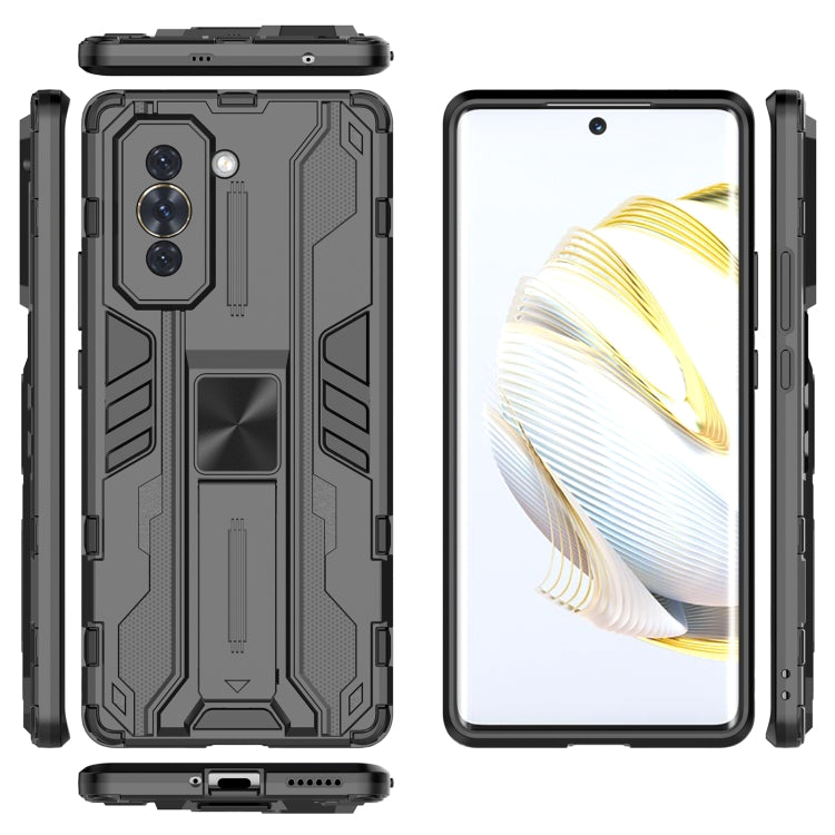For Huawei Nova 10 4G Supersonic PC + TPU Shock-proof Protective Phone Case with Holder(Black) - Huawei Cases by buy2fix | Online Shopping UK | buy2fix