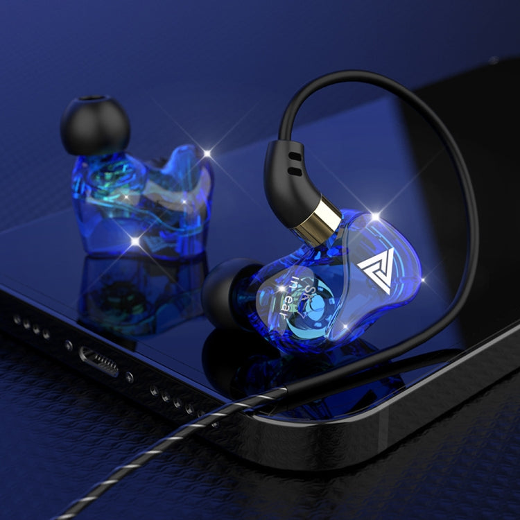 QKZ SK7 3.5mm Sports In-ear Copper Driver Wired HIFI Stereo Earphone with Mic(Dark Blue) - In Ear Wired Earphone by QKZ | Online Shopping UK | buy2fix