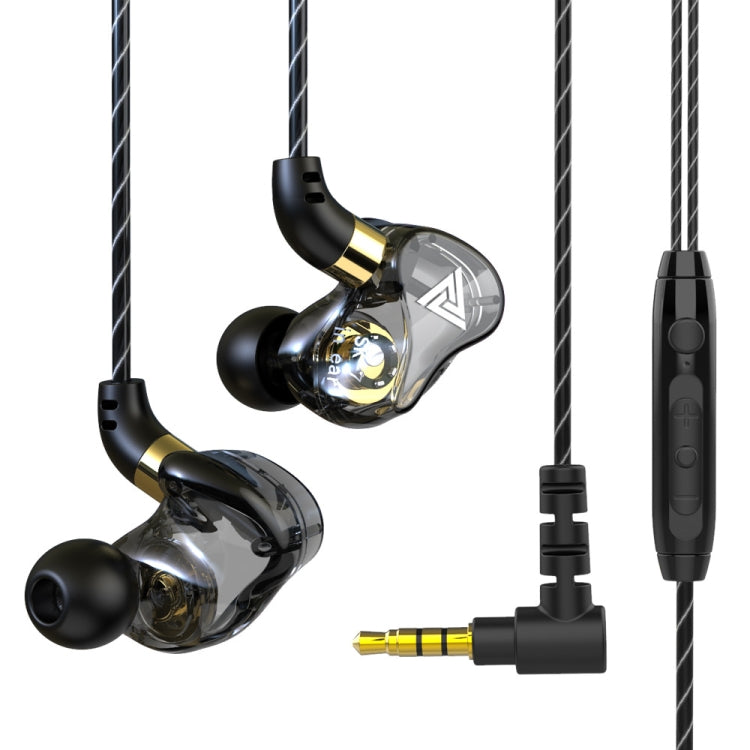 QKZ SK7 3.5mm Sports In-ear Copper Driver Wired HIFI Stereo Earphone with Mic(Black) - In Ear Wired Earphone by QKZ | Online Shopping UK | buy2fix